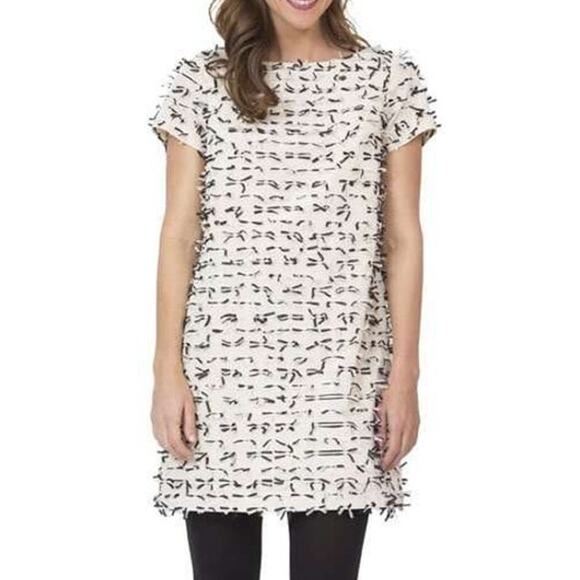 NWT Sail to Sable Shift Dress Black Bows Cream 0 Old Money Vintage Preppy Career - Picture 1 of 10